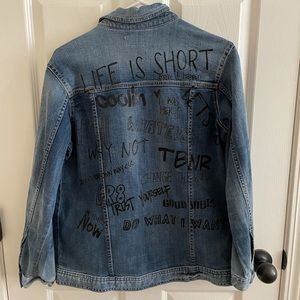 Jean Jacket w/ writings on the back